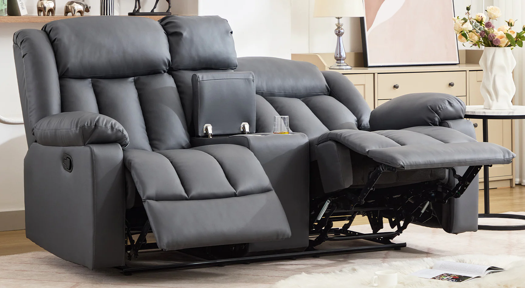 Brereton 2 Seat Recliner Sofa with Centre Console - Image 4