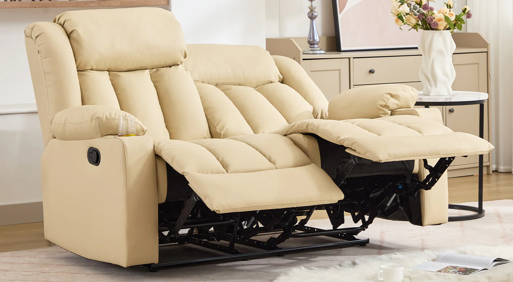 Brereton 2 Seat Recliner Sofa with Cup Holders - Image 3