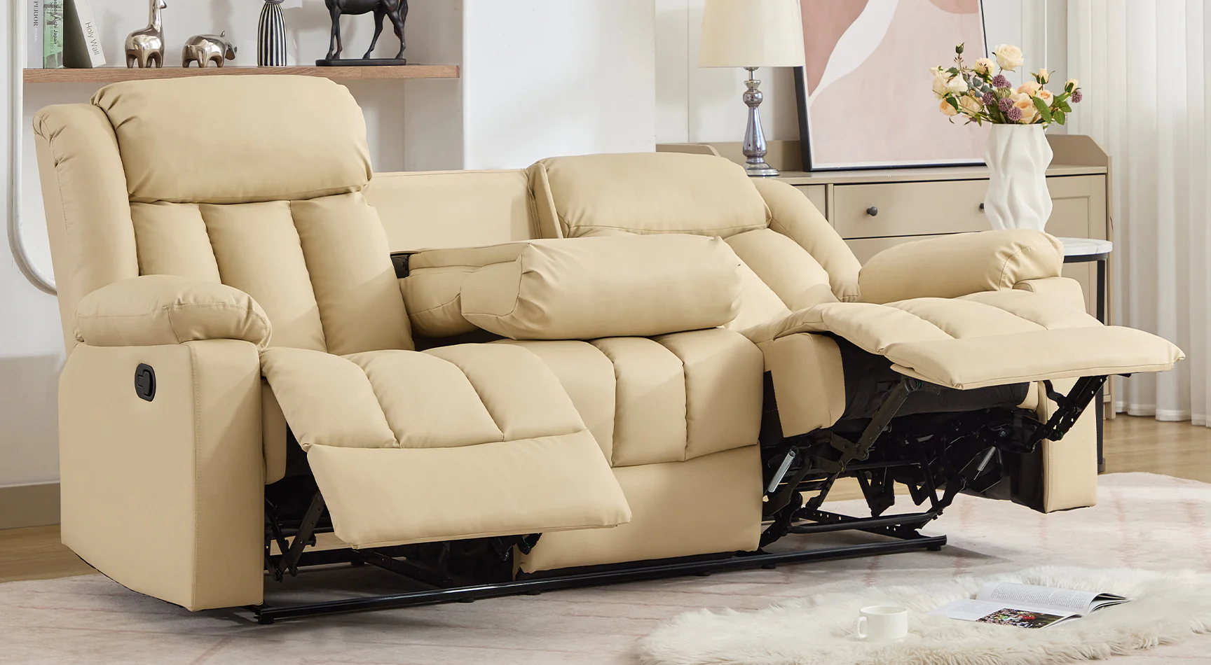 Brereton 3 Seat Recliner Sofa with Centre Console - Image 3