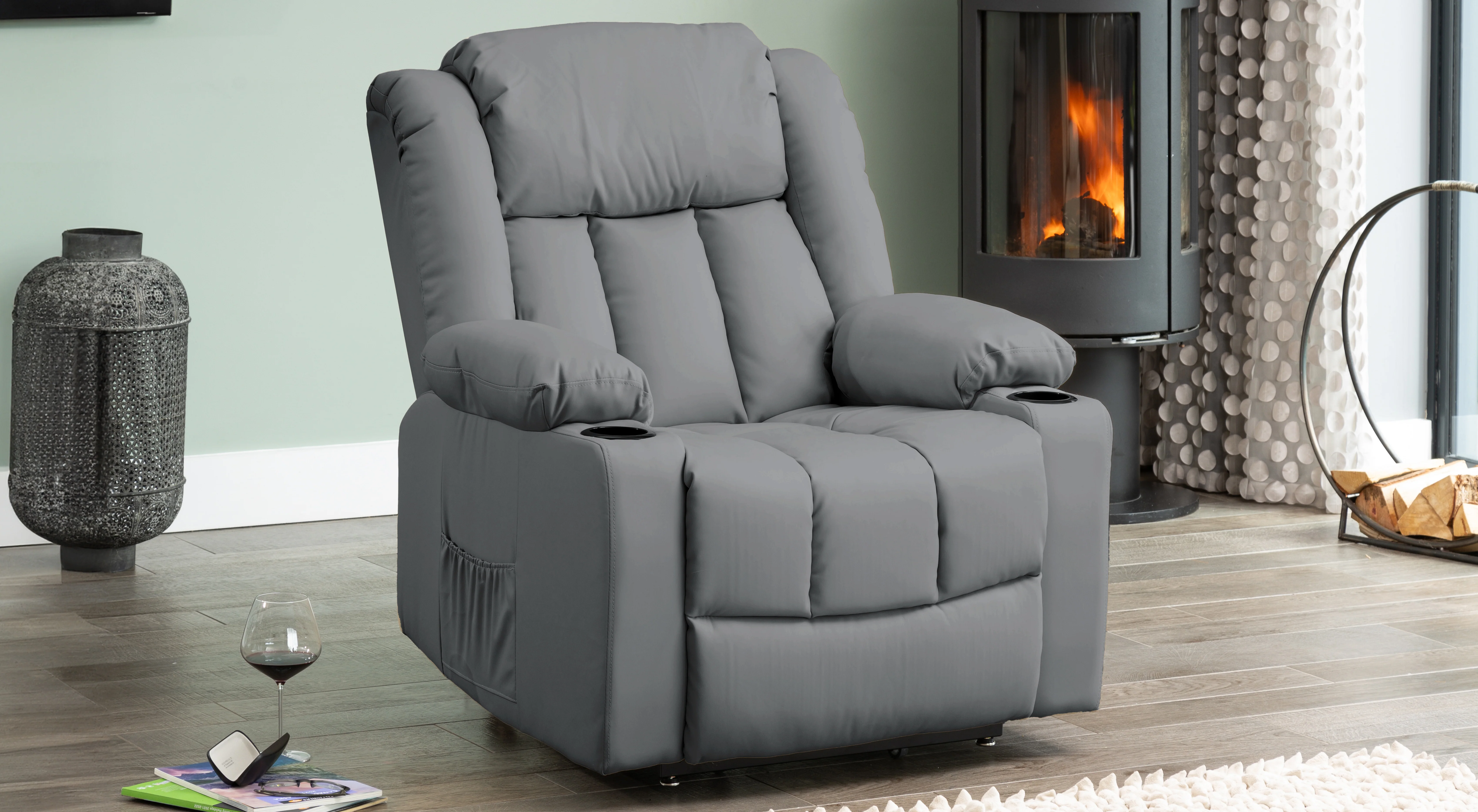 Brereton Dual Motor Riser Recliner Chair with Massage and Heat - Image 3