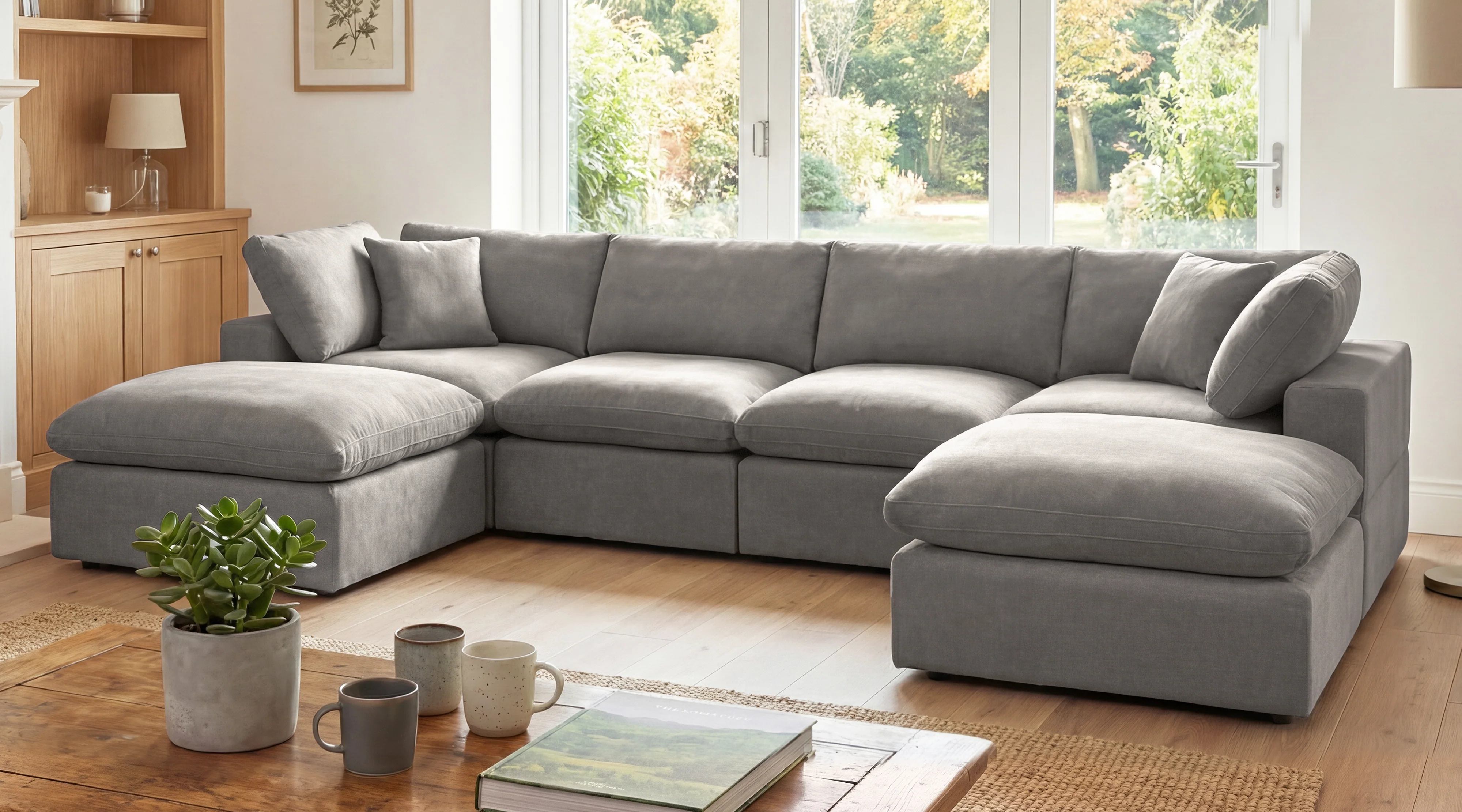 Cardew 6-Piece 4 Seat U-Shaped Modular Corner Sofa - Image 4