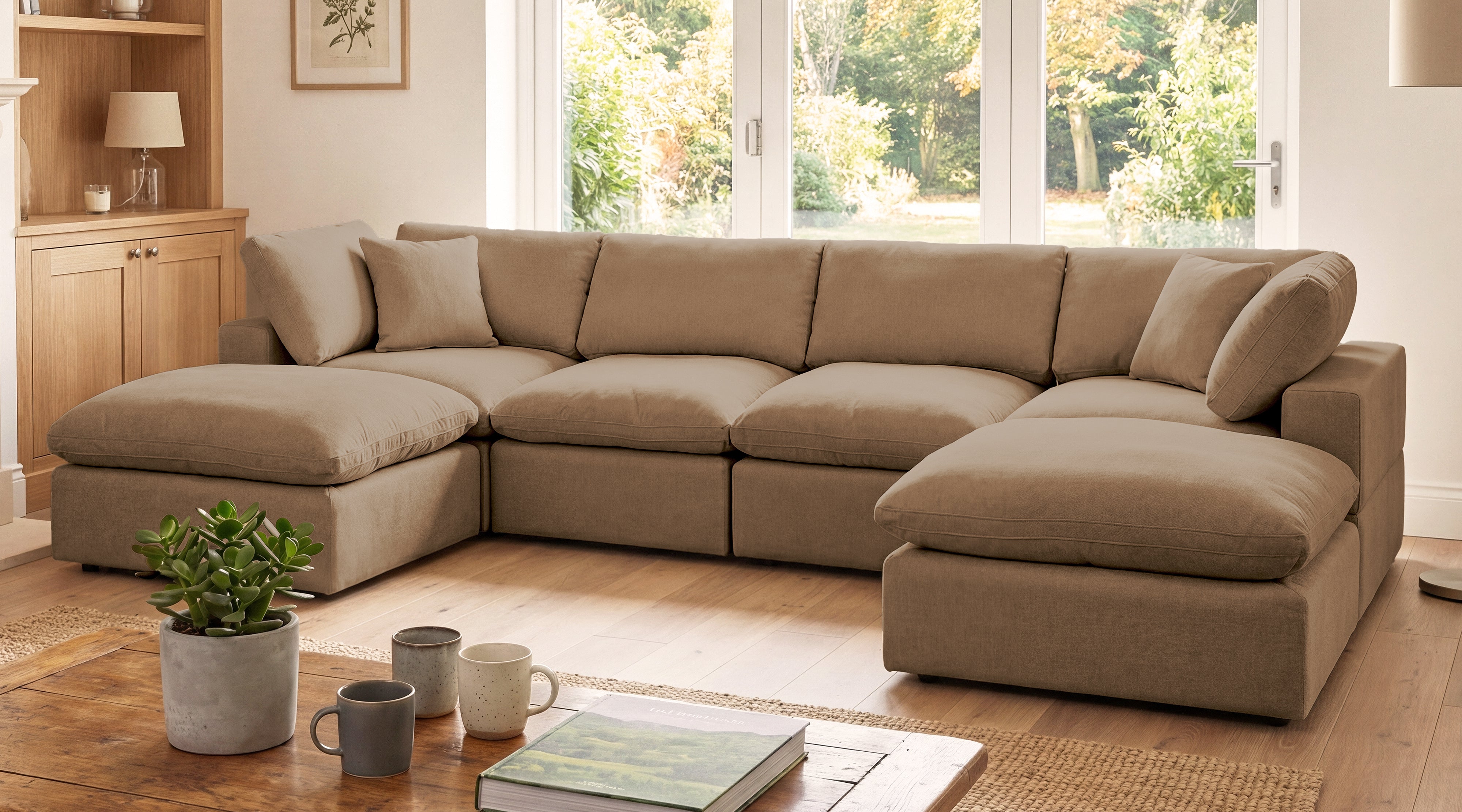 Cardew 6-Piece 4 Seat U-Shaped Modular Corner Sofa - Image 5