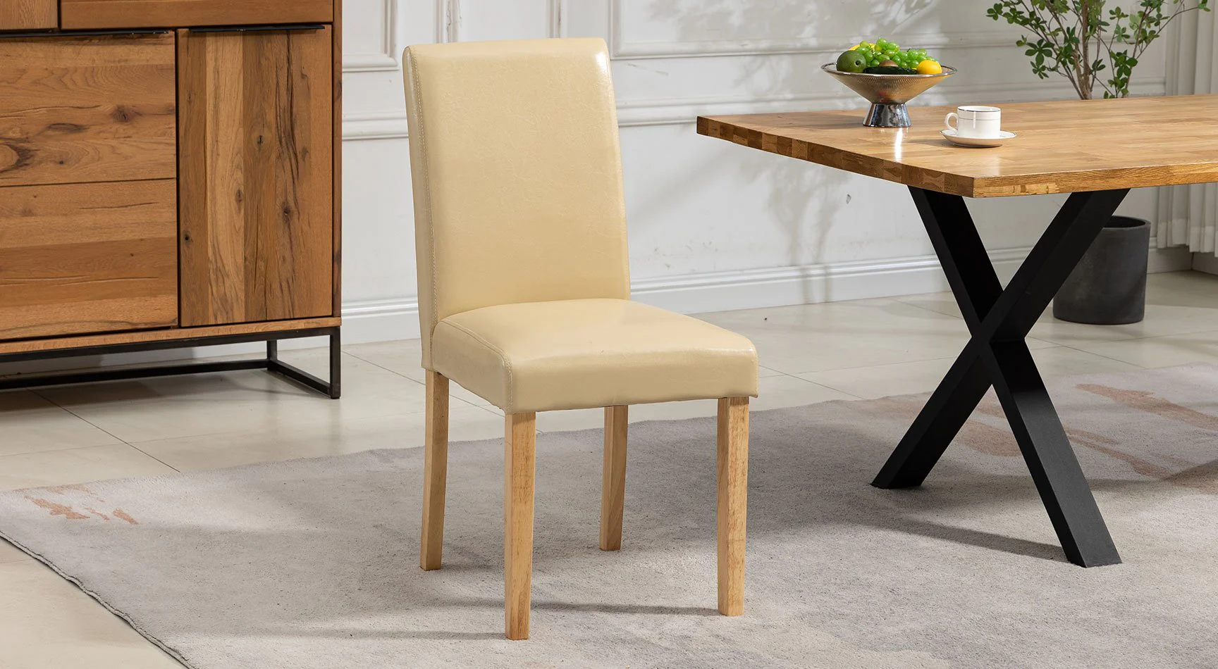 Maiolo Vegan Leather Pair Of Dining Chairs - Image 3