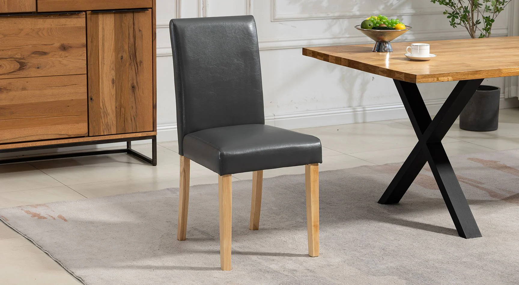 Maiolo Vegan Leather Pair Of Dining Chairs - Image 4