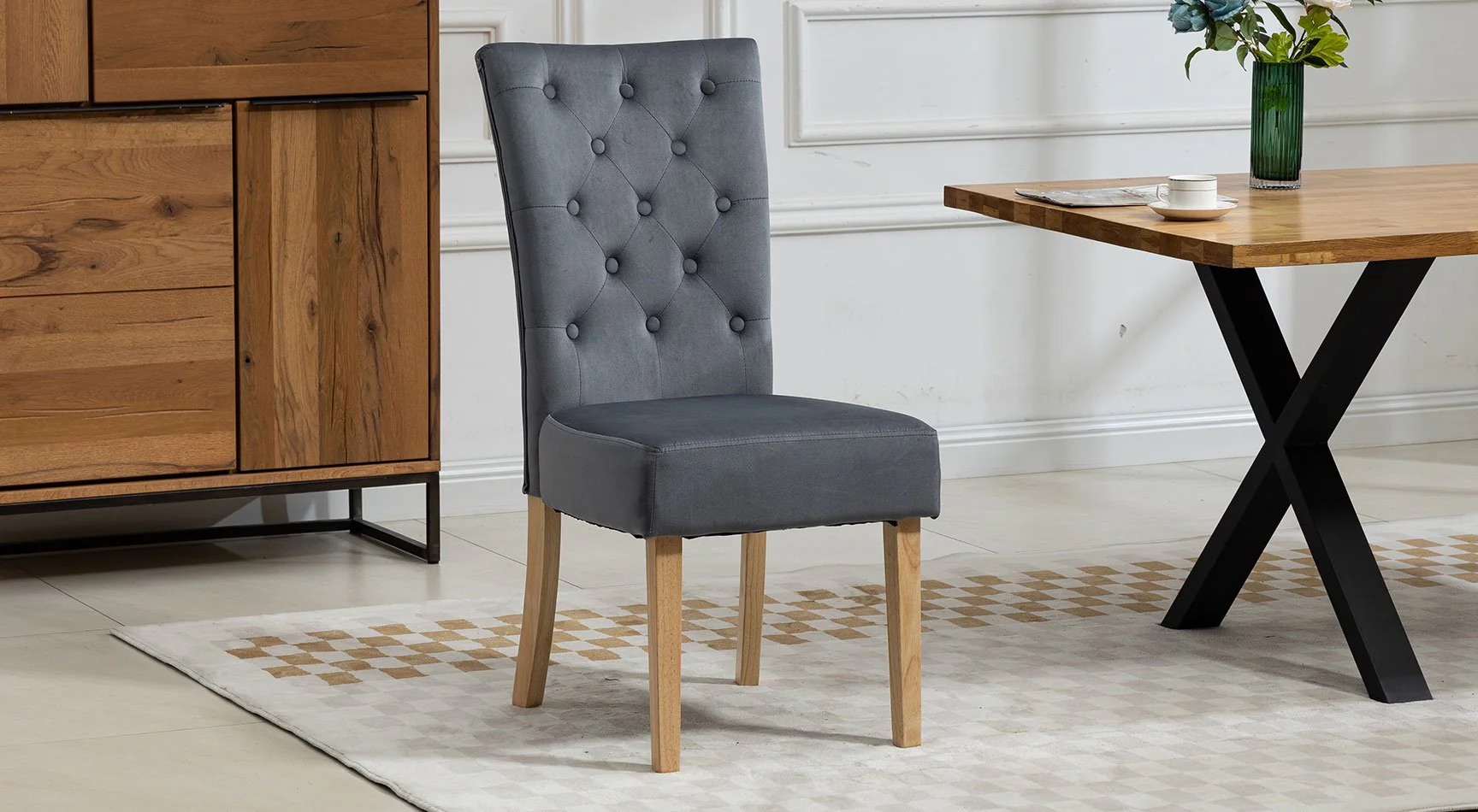 Pienza Velvet Pair Of Dining Chairs - Image 3