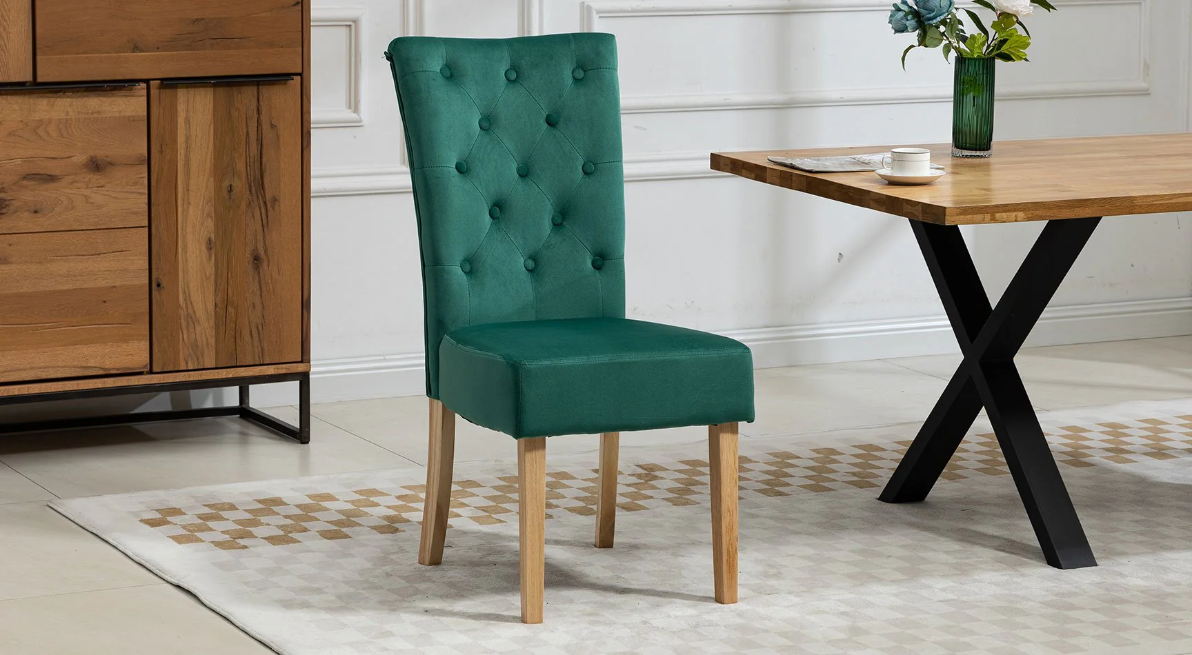 Pienza Velvet Pair Of Dining Chairs - Image 4