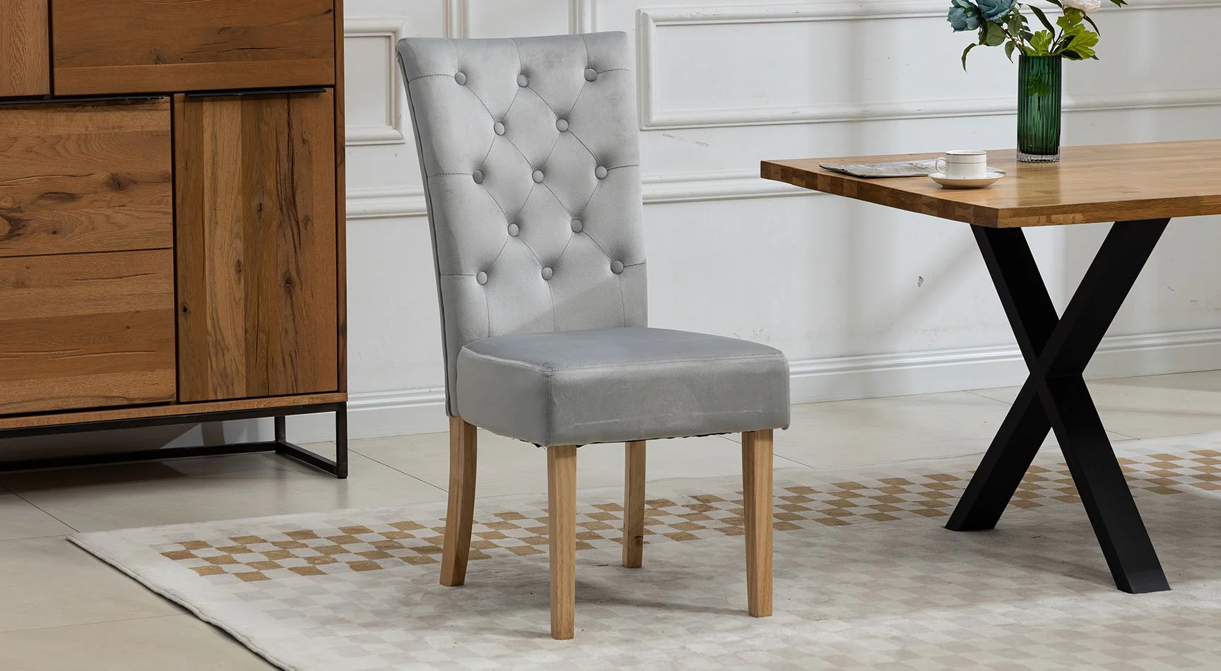 Pienza Velvet Pair Of Dining Chairs - Image 5