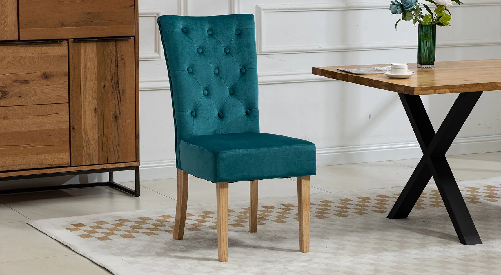 Pienza Velvet Pair Of Dining Chairs - Image 6