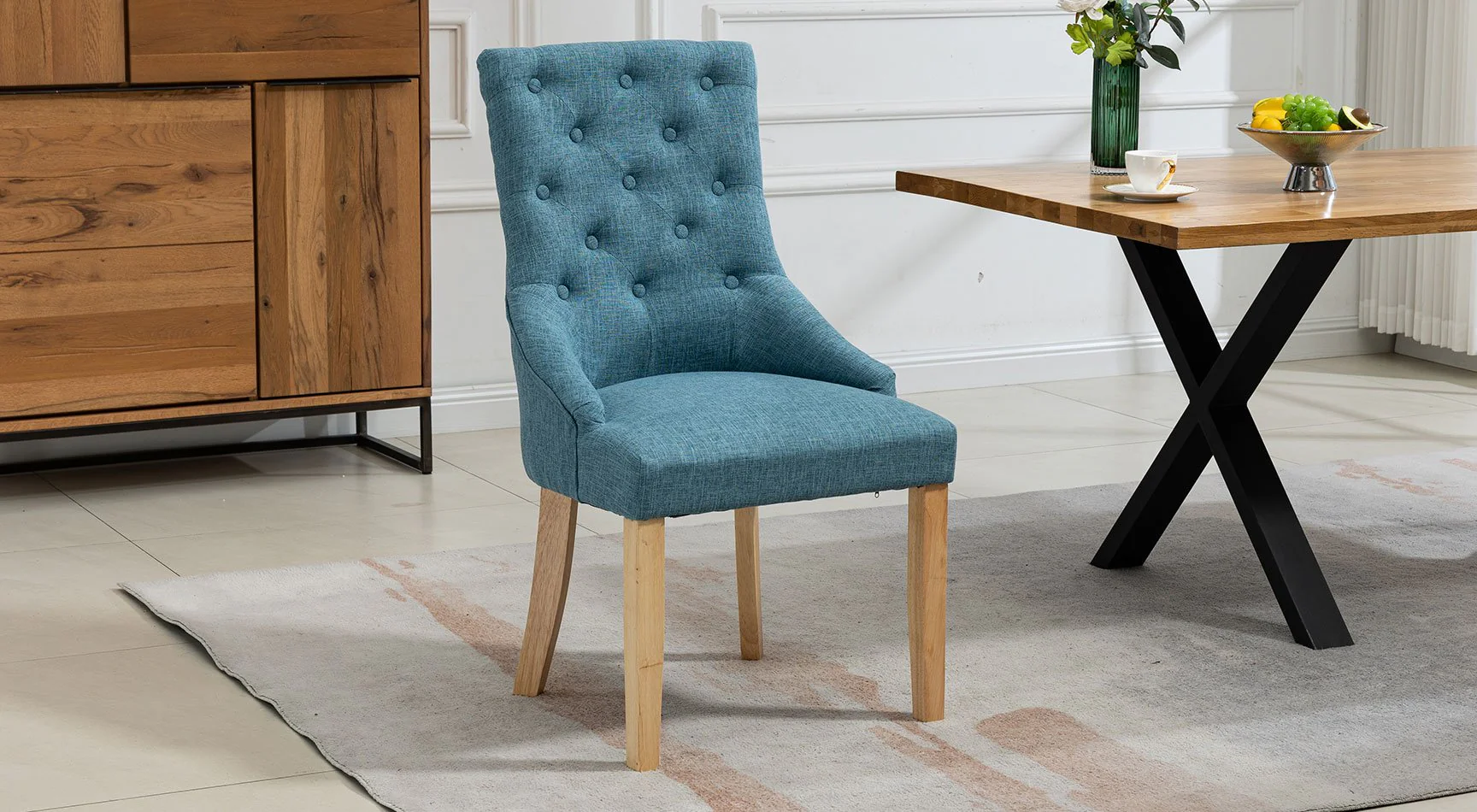 Ravenna Fabric Pair Of Dining Chairs - Image 4