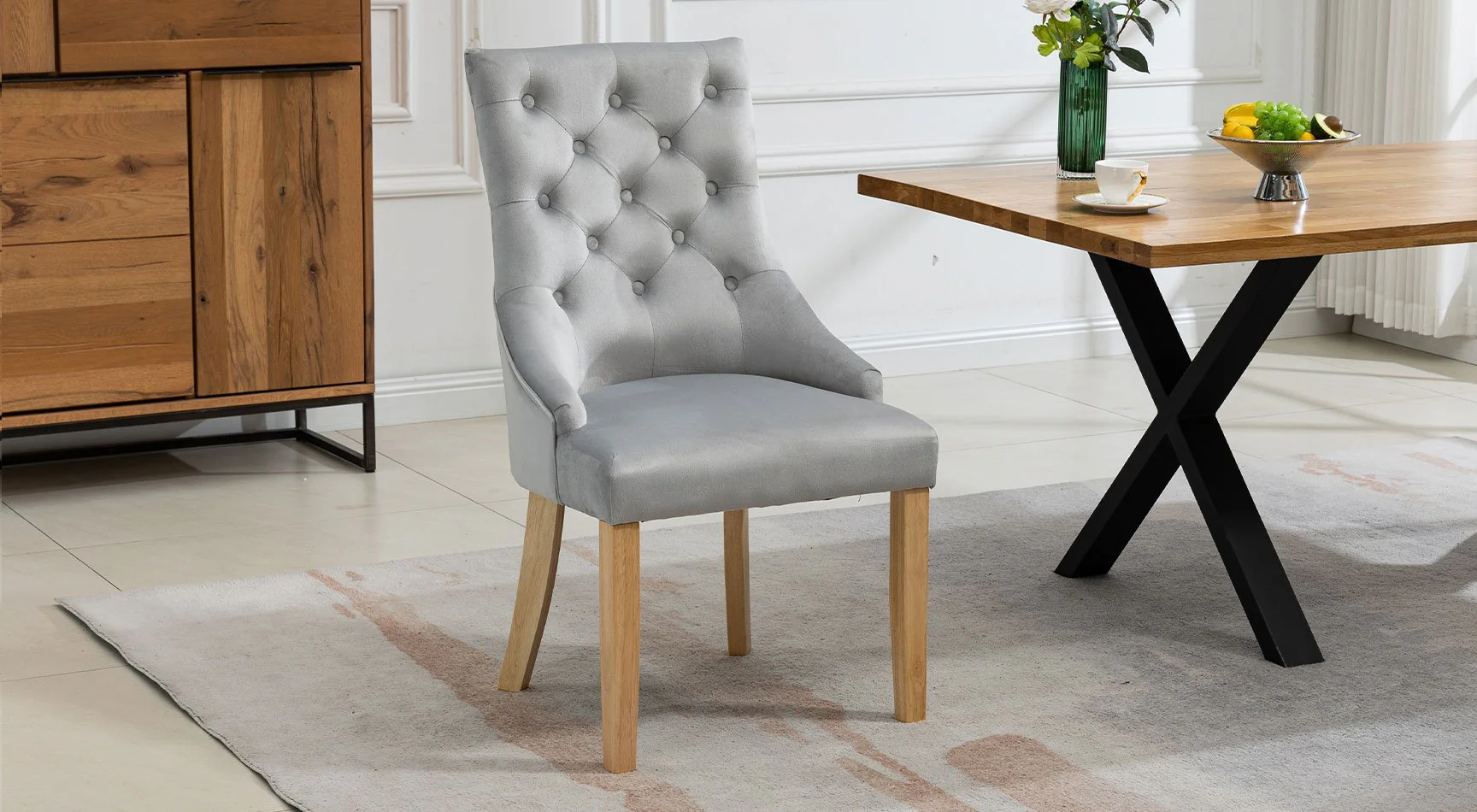 Ravenna Velvet Pair Of Dining Chairs - Image 5